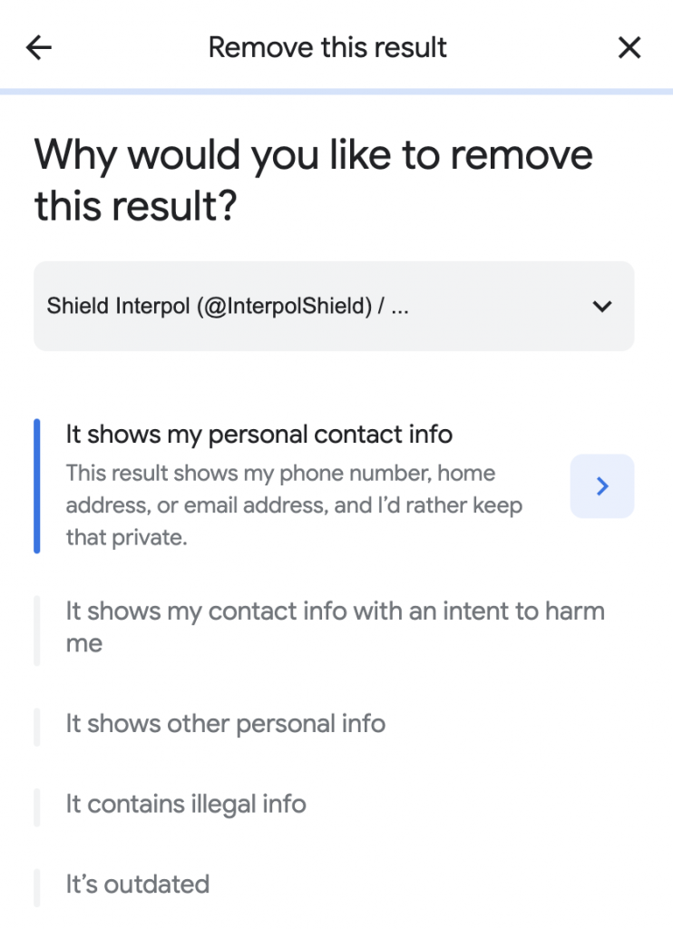 Shield Interpol - How To Get Google To Remove Them